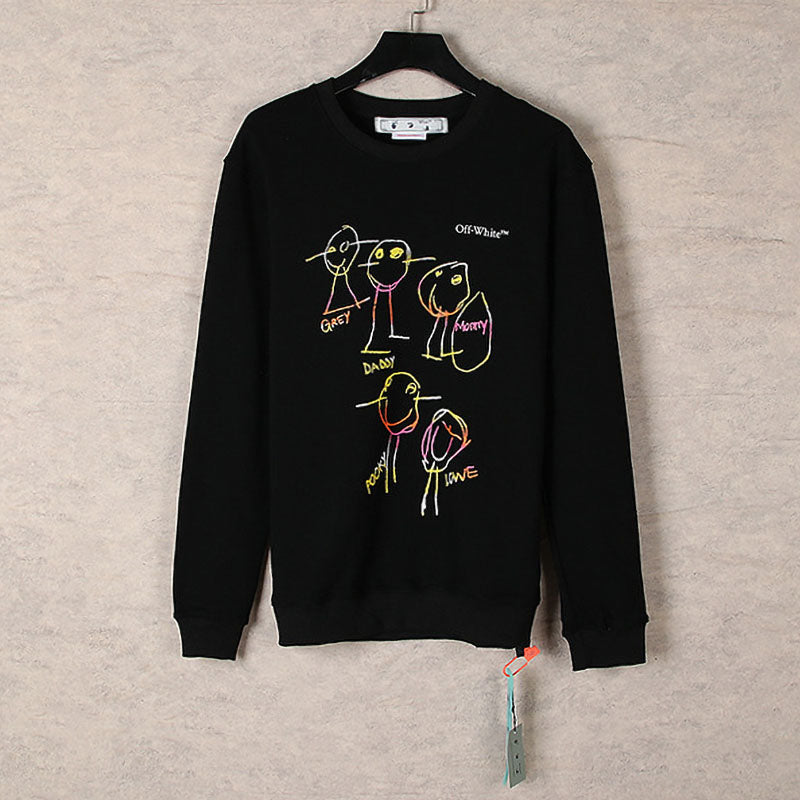 Off-White Cartoon Line Character Crewneck Sweatshirt