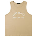 Fear of God Flocked Letter Crew Neck Sleeveless T-Shirt – Khaki / Black