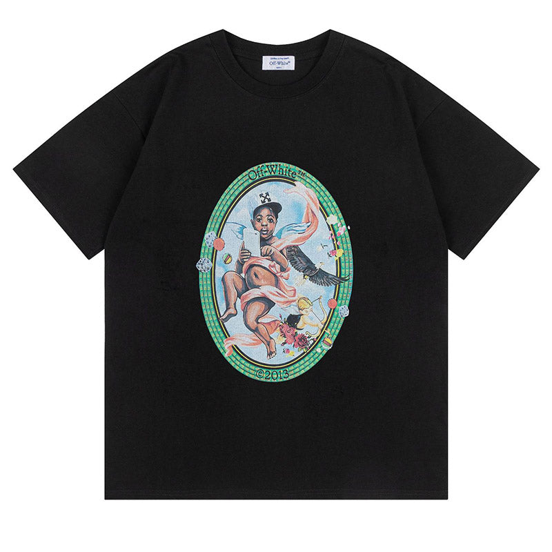 Off-White Fresco Oval T-Shirt — Grey / Black / White