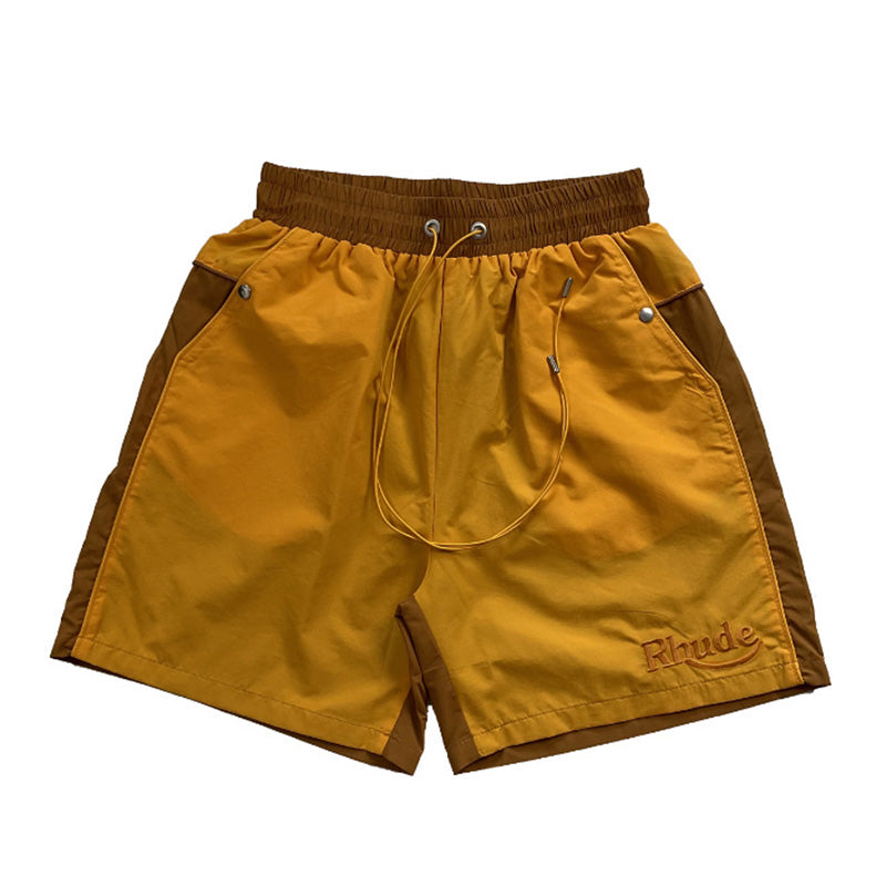 RHUDE Colorblock Embroidered Letters Shorts