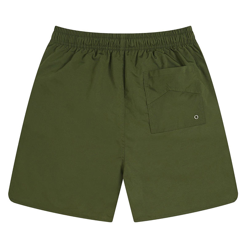 RHUDE 3M Reflective Letters Mesh Drawstring Shorts – Grey / Army Green
