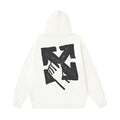 OFF WHITE Hand Arrow Boxy Hoodie – White & Black