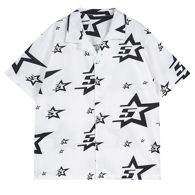 Sp5der Star Pattern Short-Sleeve Shirt – Premium Streetwear Graphic Tee