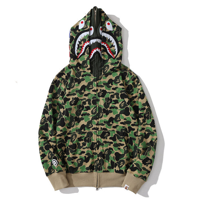 BAPE Big ABC Camo Shark Double-Hood Hoodie & Shorts Set