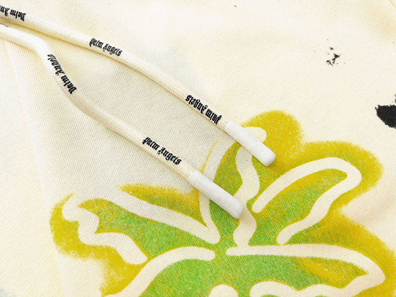 Palm Angels Neon Palm Tree Spray Paint Distressed T-Shirt & Shorts Set