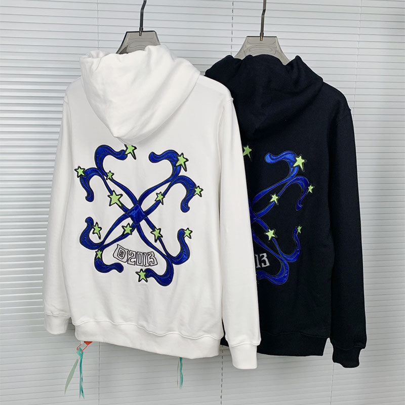 OFF WHITE Alien Arrow Pattern Hoodie – White & Black