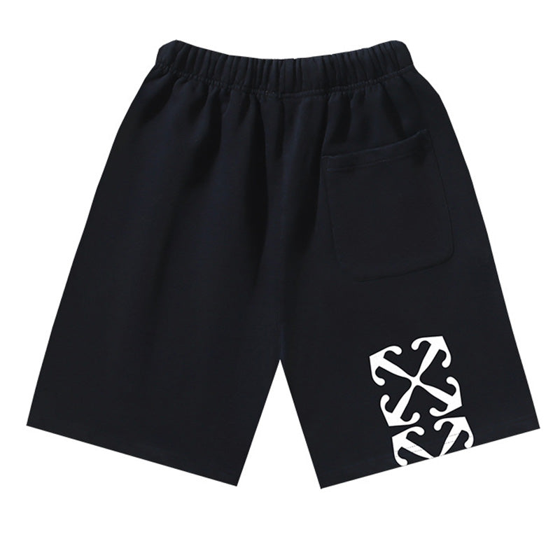 OFF-WHITE "Madonna & Child" Caravaggio Art Print Cotton Sweatshorts