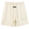 Fear of God Season 8 Flocked Letter Print Shorts – Ivory / Dim Gray