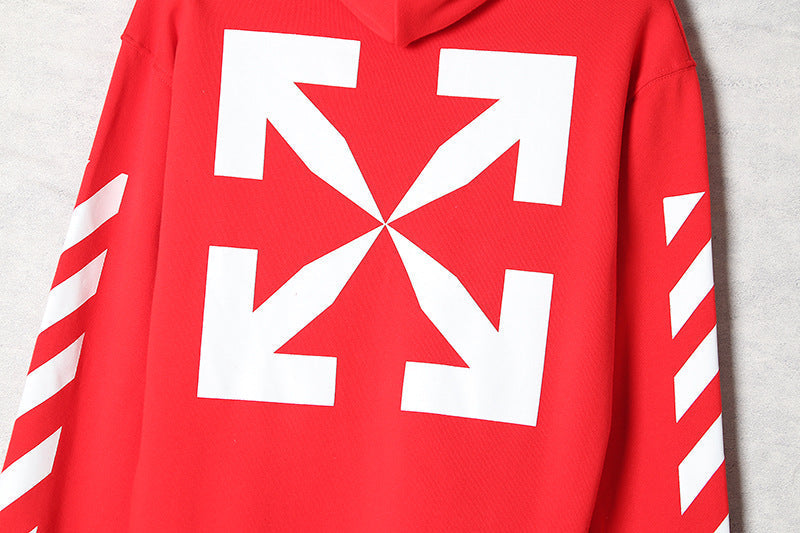OFF WHITE Mona Lisa Frame Pattern Hoodie – Red, White & Black