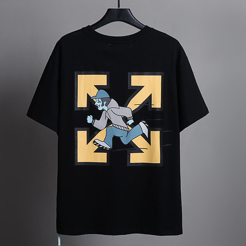 OFF-WHITE Running Man Cartoon Arrow Graphic T-Shirt