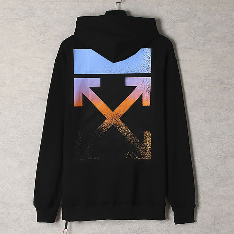 Off-White Color Gradient Arrow Hoodie – Blue to Orange Ombre