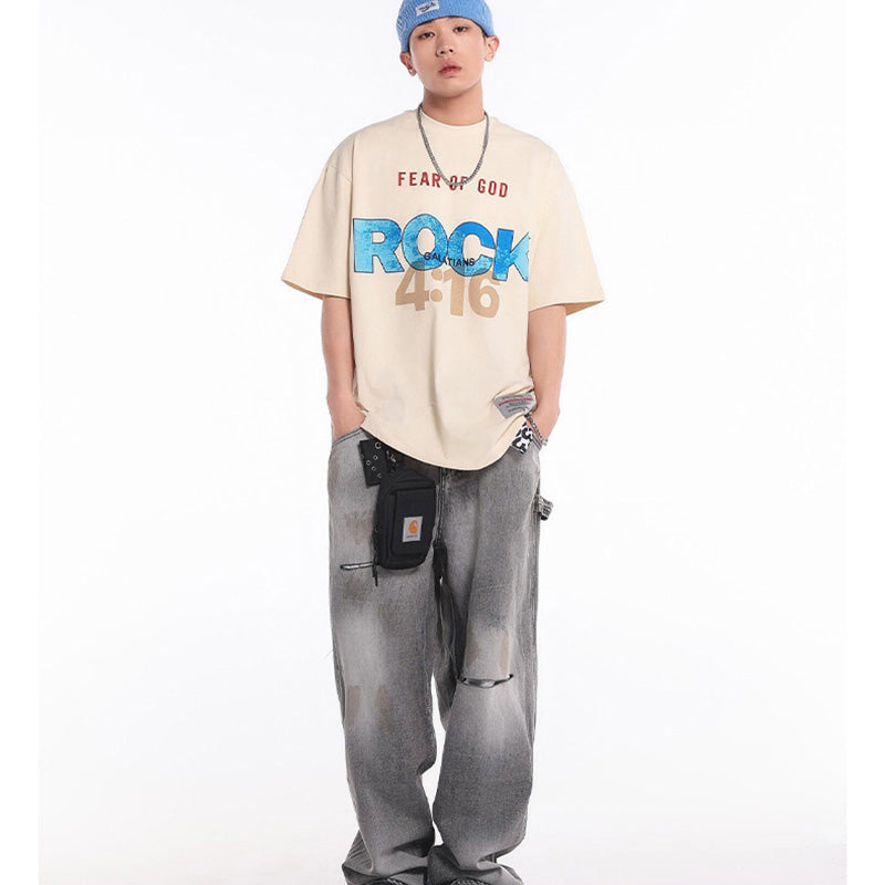 Fear of God x RRR123 Letter Print T-Shirt – Apricot