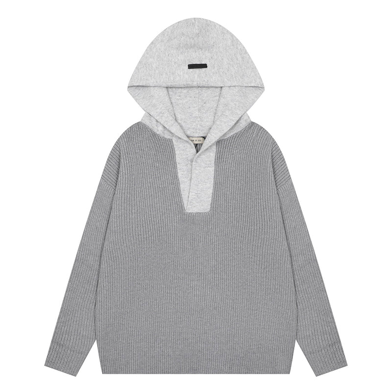 Fear Of God Knitted Sweater Hoodie – Grey / Apricot