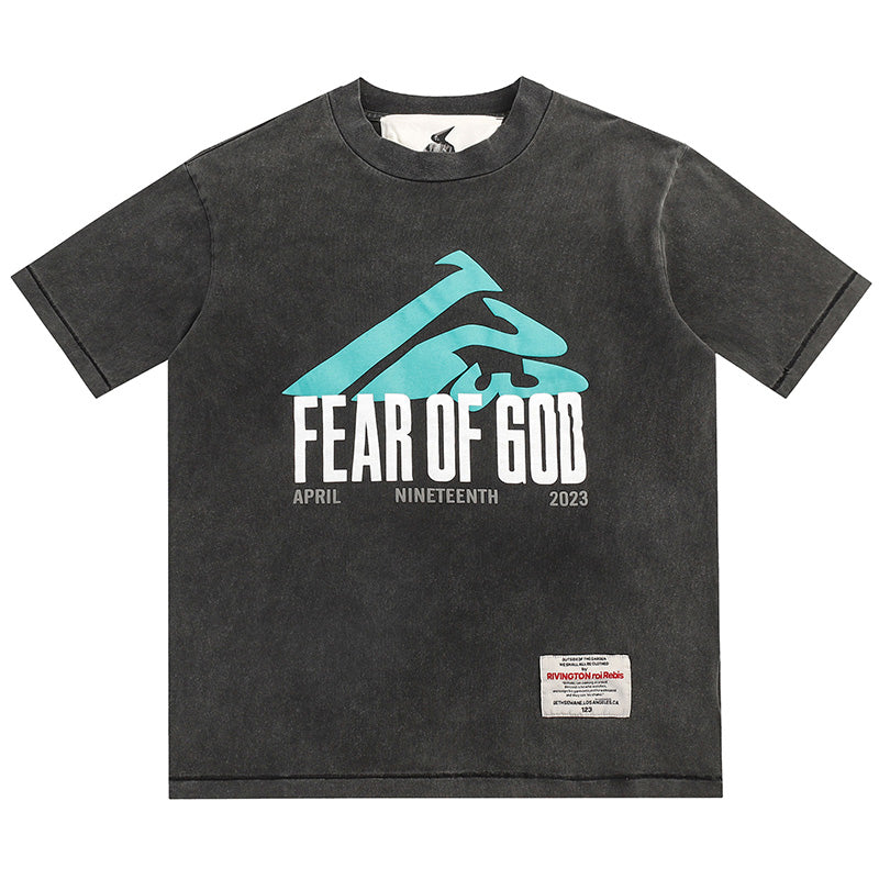 Fear of God x RRR123 Washed & Distressed T-Shirt – Apricot / Black