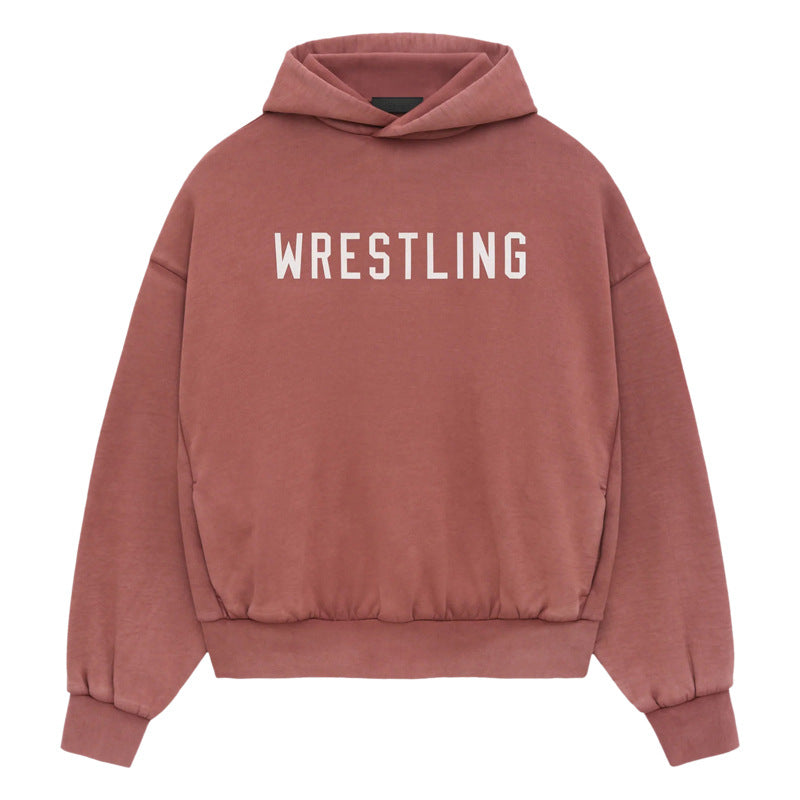 Fear Of God Essentials WRESTLING Heavy Fleece Hoodie – Crimson Red