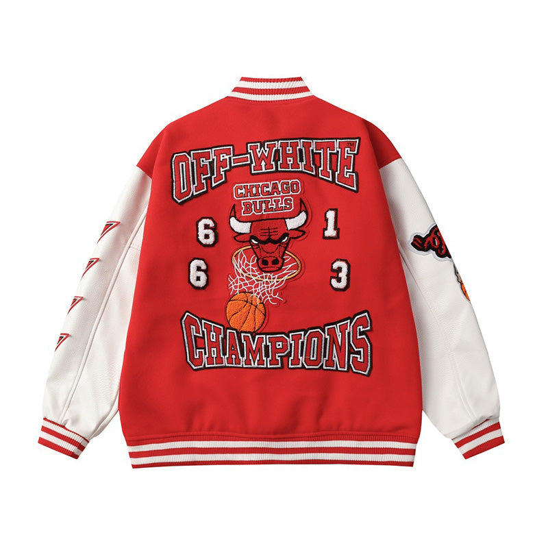 OFF-WHITE x NBA Chicago Bulls Varsity Jacket