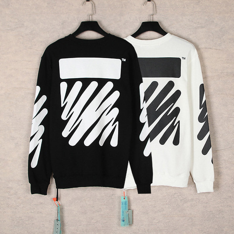 Off-White Wavy Arrows Pattern Crewneck Sweatshirt