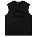 Fear of God Flocked Letter Crew Neck Sleeveless T-Shirt – Black / Khaki (Vol. 2)