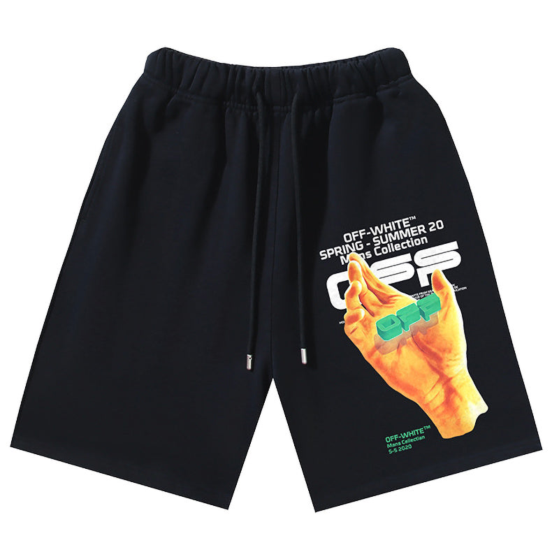 OFF-WHITE SS20 "3D Hand" Mens Collection Graphic Sweatshorts