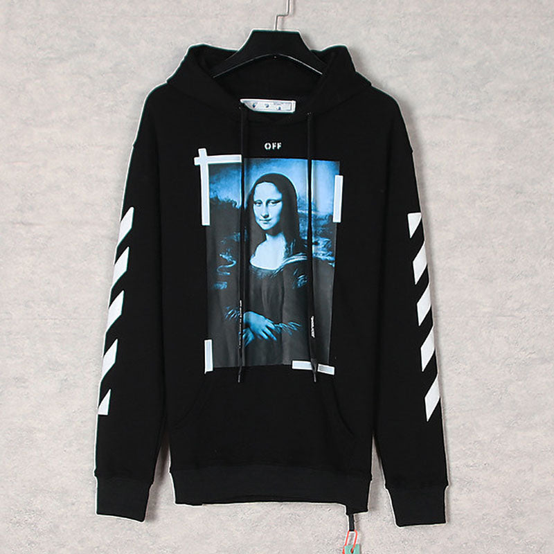 OFF WHITE Mona Lisa Frame Pattern Hoodie – Red, White & Black