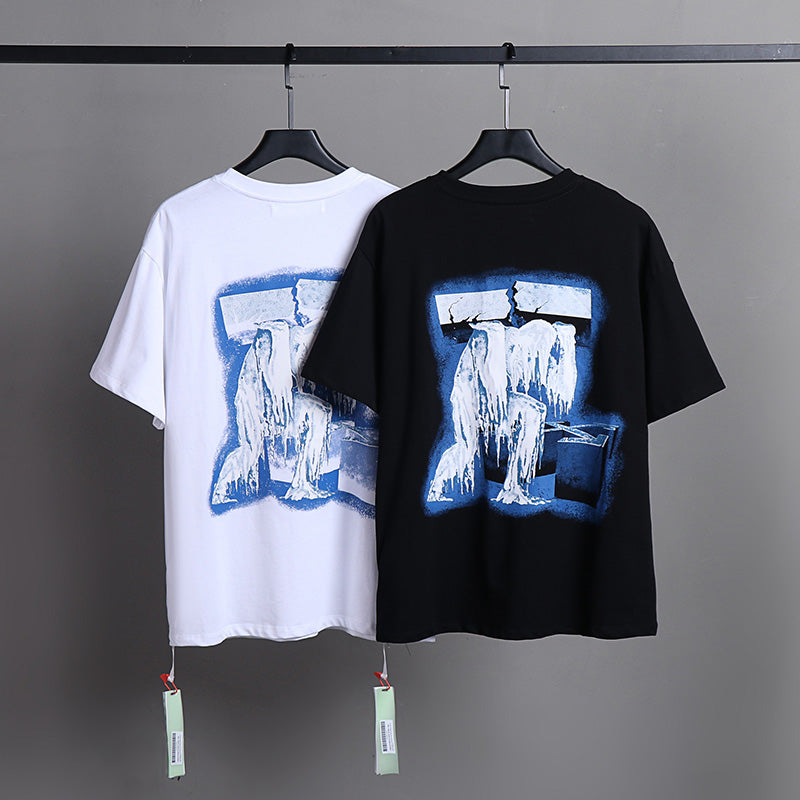 OFF-WHITE "Ice Man" Melting Figure Graphic T-Shirt