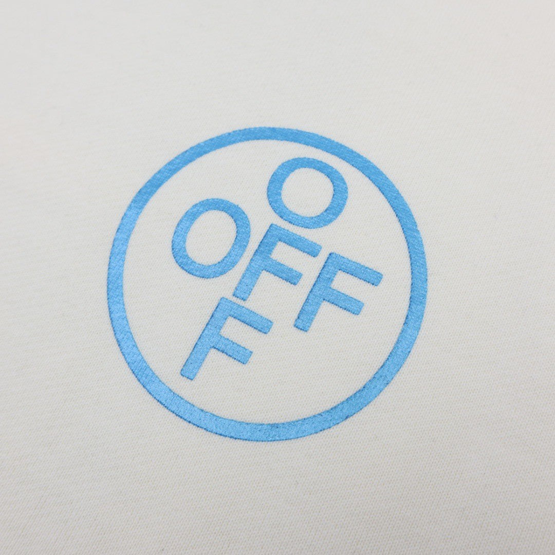 Off-White European Blue Tape Arrow Pattern Crewneck Sweatshirt