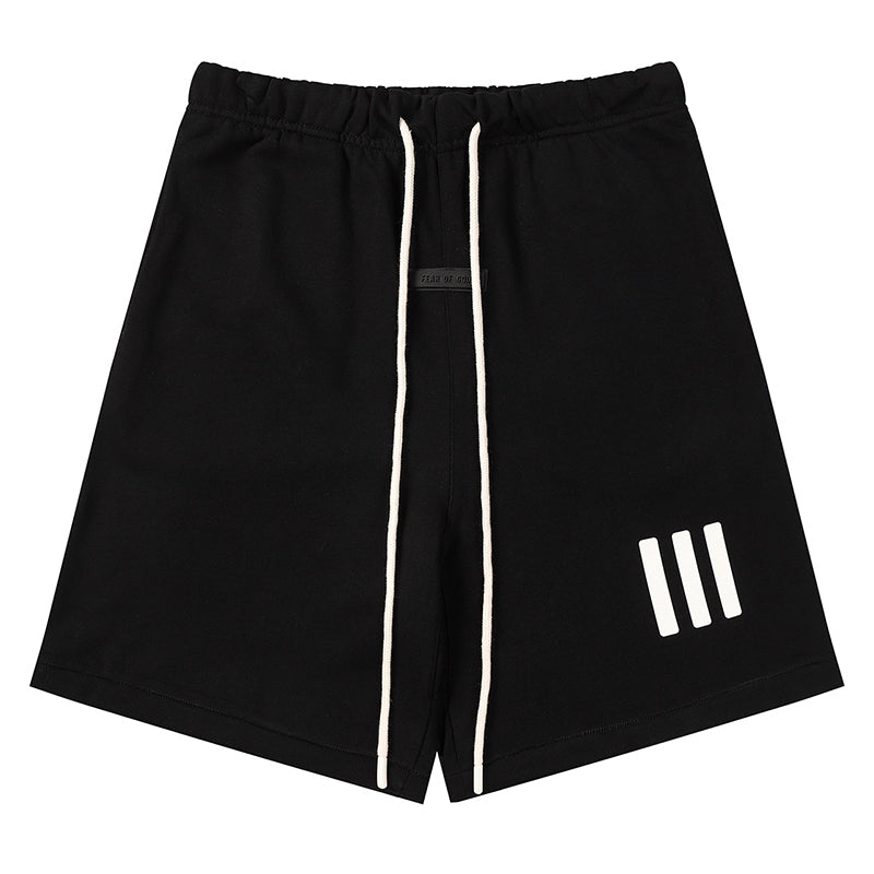 Fear of God Logo Printed Shorts – White / Black / Grey