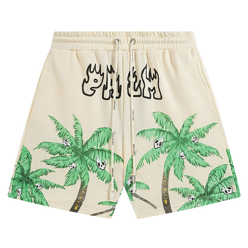 Palm Angels Hawaiian Coconut Tree Skull T-Shirt – 100% Cotton