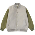 Fear Of God 6th Collection Varsity Bomber Jacket – Gray Green / Black & Apricot / Black