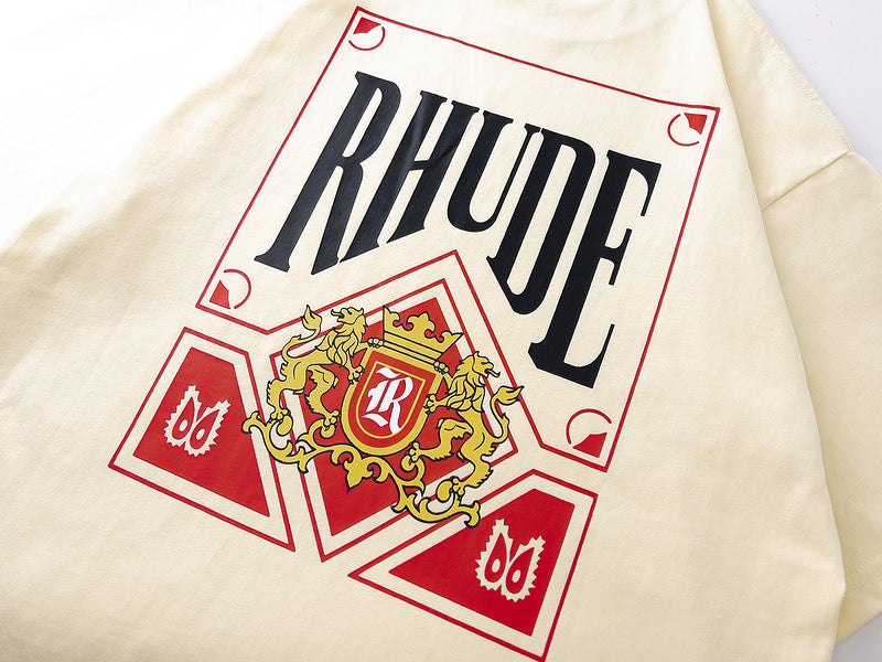 RHUDE Crest Logo Graphic T-Shirt – Black / Apricot / White
