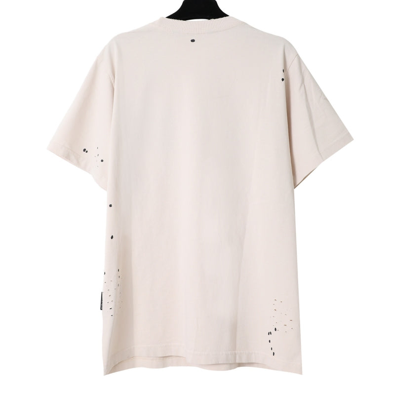 Palm Angels Crystal Arch Logo Distressed T-Shirt