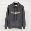 OFF WHITE Washed Distressed Character Pattern Hoodie – Washed Black