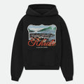 RHUDE x Harrods Lago di Como Vintage Postcard Graphic Hoodie – Black