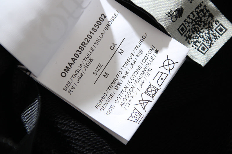 Off-White Cotton Crewneck Sweatshirt — Black