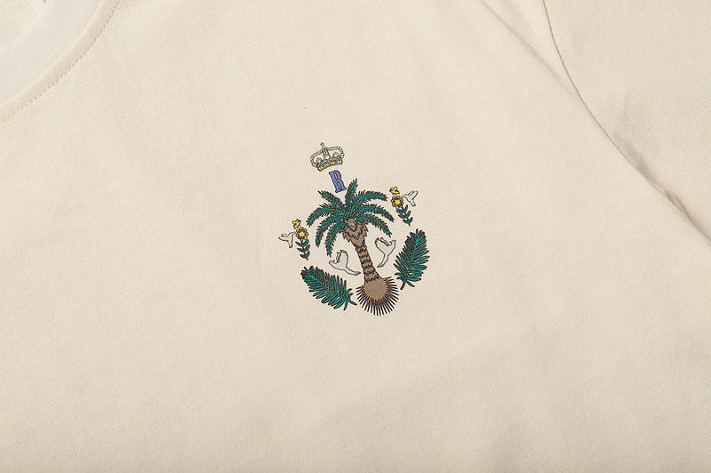 RHUDE Logo-Print T-Shirt – White / Black / Apricot