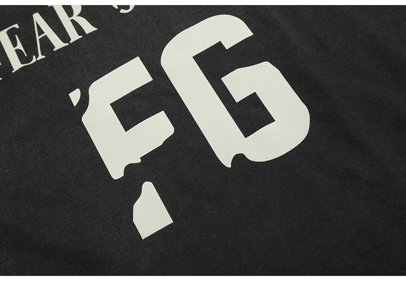 Fear of God 1977 Flocked & Glued FOG Vintage Washed T-Shirt – Black / Red / Royal Blue