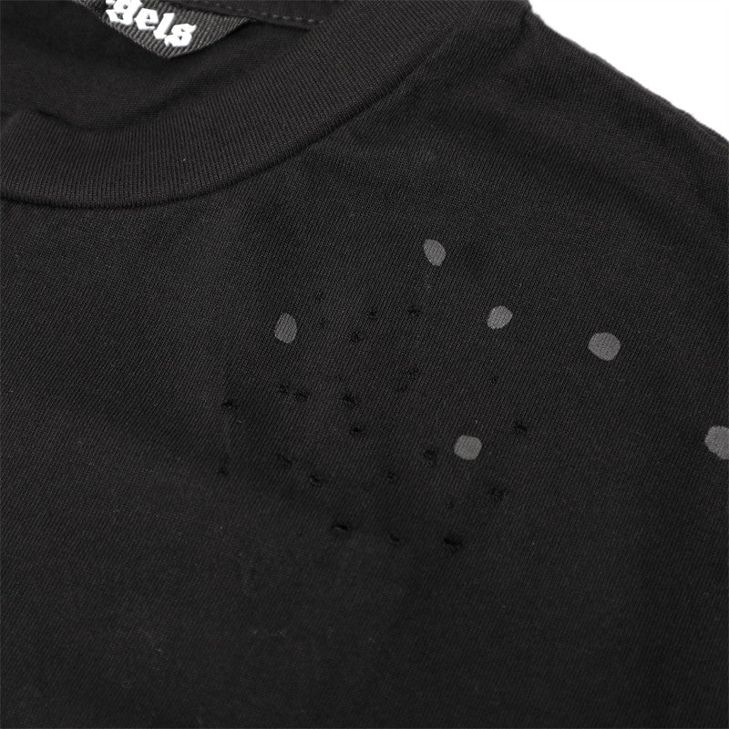 Palm Angels Crystal Arch Logo Distressed T-Shirt