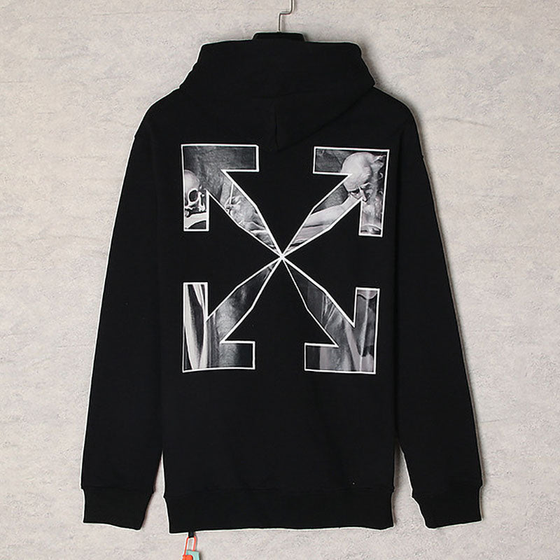 Off-White Oil Painting Series Arrow Hoodie – Monochrome Photo Print