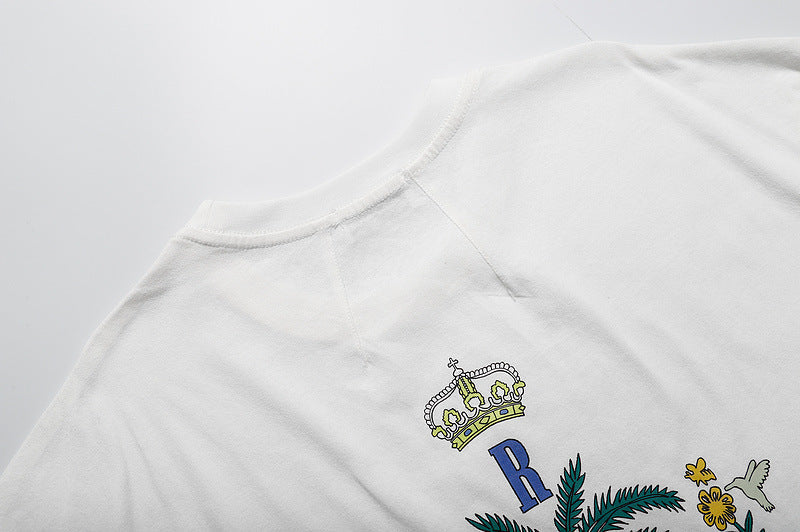 RHUDE Logo-Print T-Shirt – White / Black / Apricot