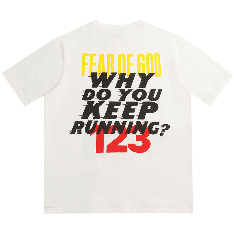 Fear of God x RRR123 Portrait Lettering Slogan Print T-Shirt – Beige