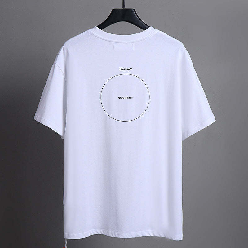 OFF-WHITE "Cut Here" Circle Graphic T-Shirt