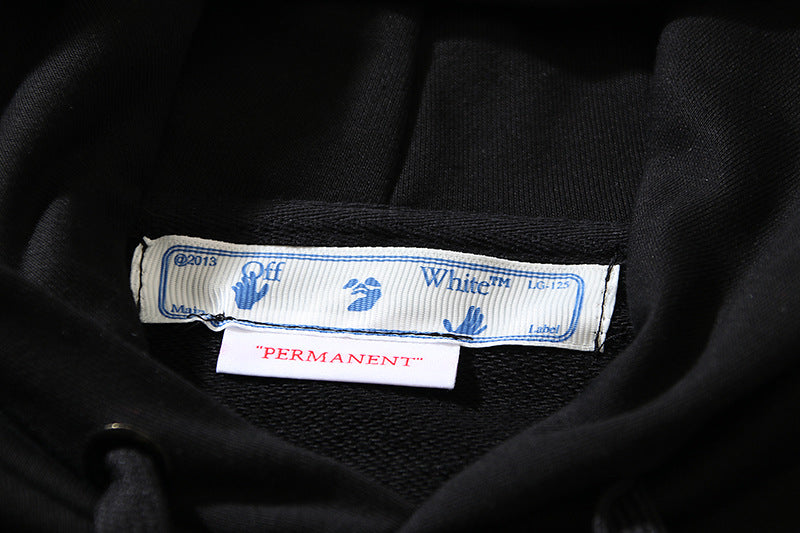 OFF WHITE Caravaggio Taped Graphic Hoodie – White & Black