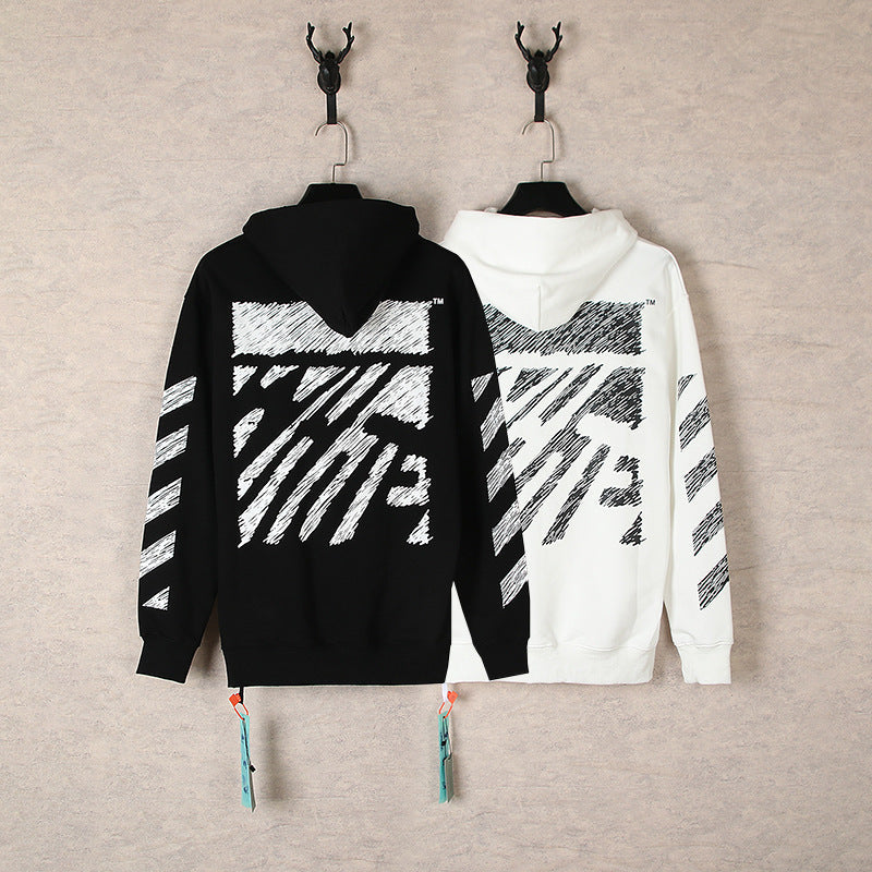 Off-White Diagonal Stripe Hoodie – Unisex Streetwear