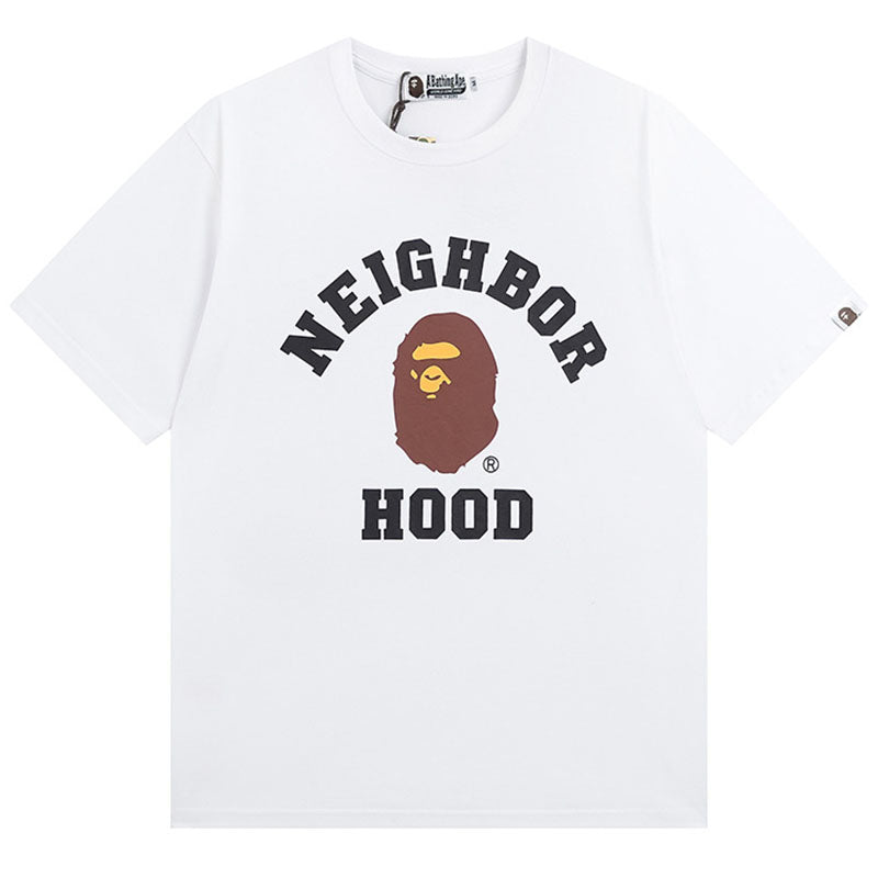 BAPE x Neighborhood Ape Head College Tee