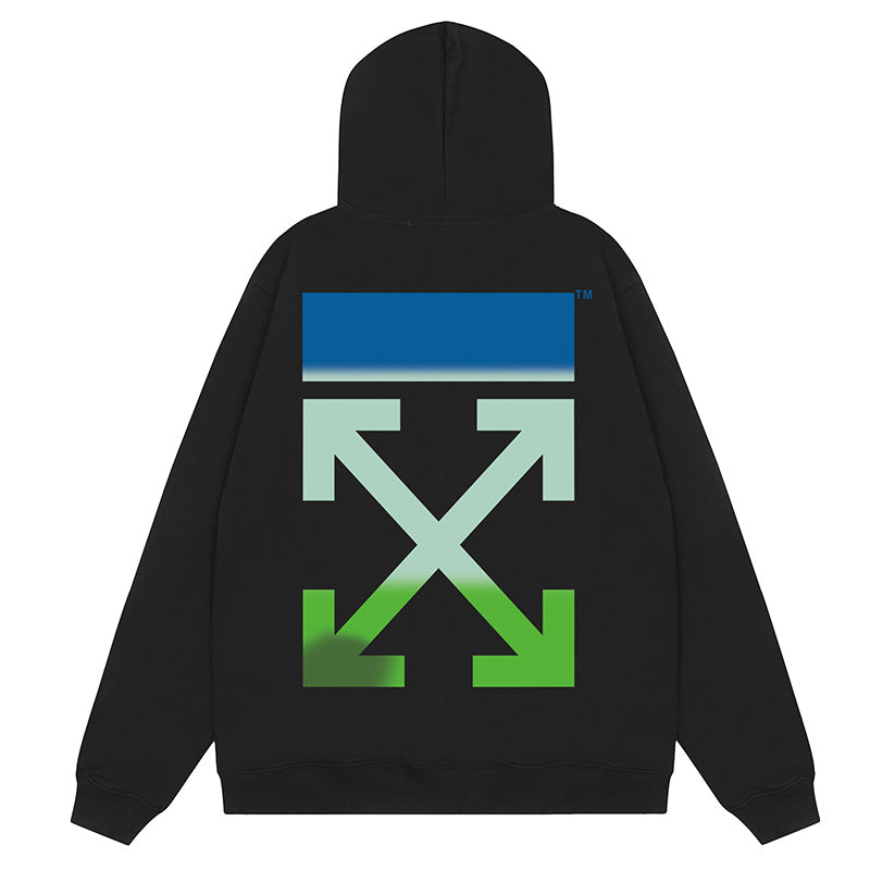 Off-White Gradient Arrow Slim Hoodie — Black / White