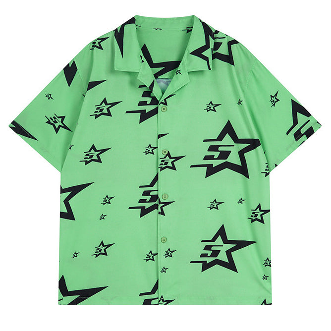 Sp5der Star Pattern Short-Sleeve Shirt – Premium Streetwear Graphic Tee