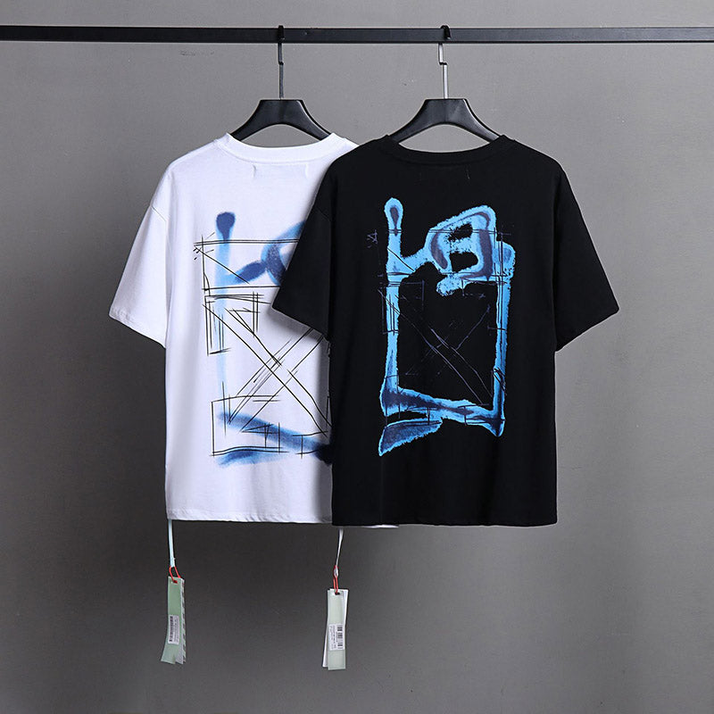 OFF-WHITE Blue Arrow Pattern T-Shirt