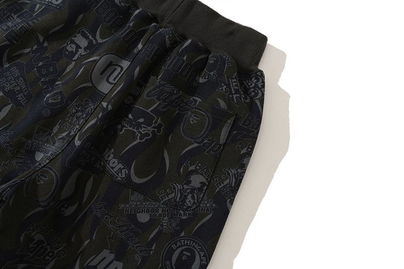 BAPE Black Gold Shark Camo Casual Pants