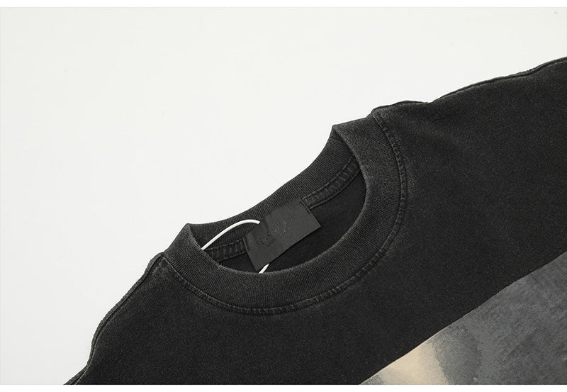 Fear of God Washed Distressed Oversized T-Shirt – Black