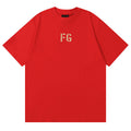 Fear of God "FG" Logo Printed T-Shirt – Red / Dark Blue
